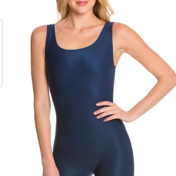 Chlorine Resistant Scoop Back Unitard One Piece Swimsuit, color : navy - Picture 1 of 13